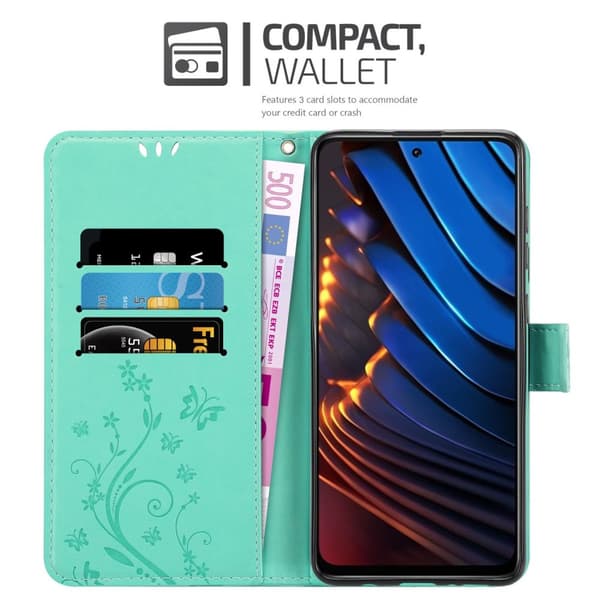 Xiaomi POCO X3 GT Suojakotelo Suojakuori Lompakkokotelo Matkapuhelinkotelo Kukat jossa on magneettisuljenta, jalusta-toiminto ja korttipaikat