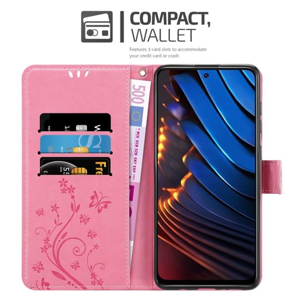 Xiaomi POCO X3 GT Pungetui Cover Blomster ()