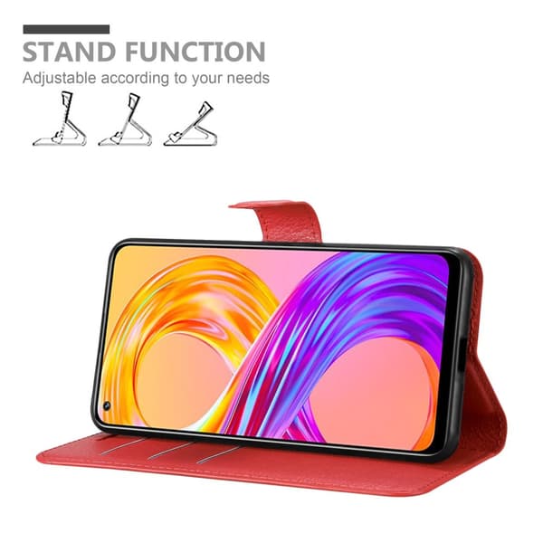 Realme 8 4G / 8 PRO Suojakotelo Lompakkokotelo Matkapuhelinkotelo Suojakuori jossa magneettisuljenta, jalusta-toiminto ja korttitasku