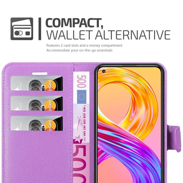 Realme 8 4G / 8 PRO Suojakotelo Lompakkokotelo Matkapuhelinkotelo Suojakuori jossa magneettisuljenta, jalusta-toiminto ja korttitasku
