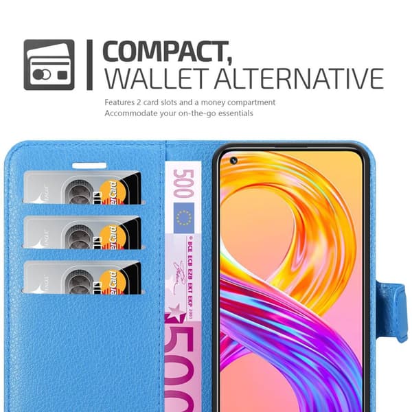 Realme 8 4G / 8 PRO Suojakotelo Lompakkokotelo Matkapuhelinkotelo Suojakuori jossa magneettisuljenta, jalusta-toiminto ja korttitasku