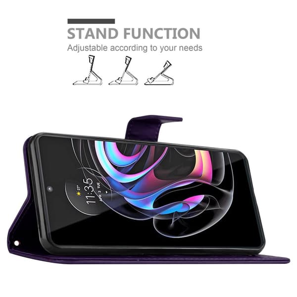 Motorola EDGE 20 PRO / EDGE S PRO Suojakotelo Suojakuori Lompakkokotelo Matkapuhelinkotelo Kukat jossa on magneettisuljenta, jalusta-toiminto ja