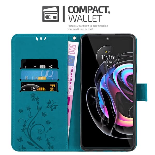 Motorola EDGE 20 PRO / EDGE S PRO Pungetui Cover Blomster ()