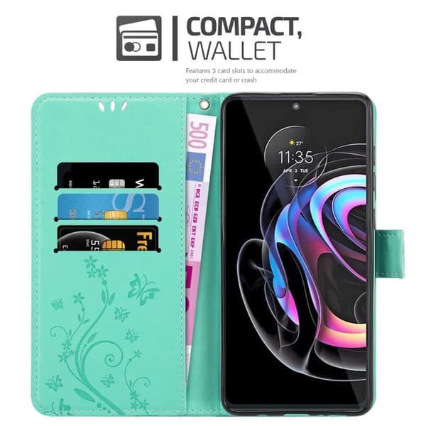 Motorola EDGE 20 PRO / EDGE S PRO Pungetui Cover Blomster ()