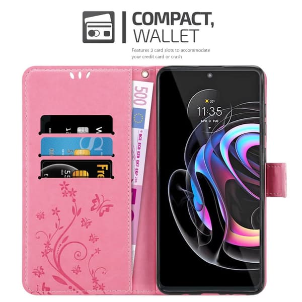 Motorola EDGE 20 PRO / EDGE S PRO Pungetui Cover Blomster ()