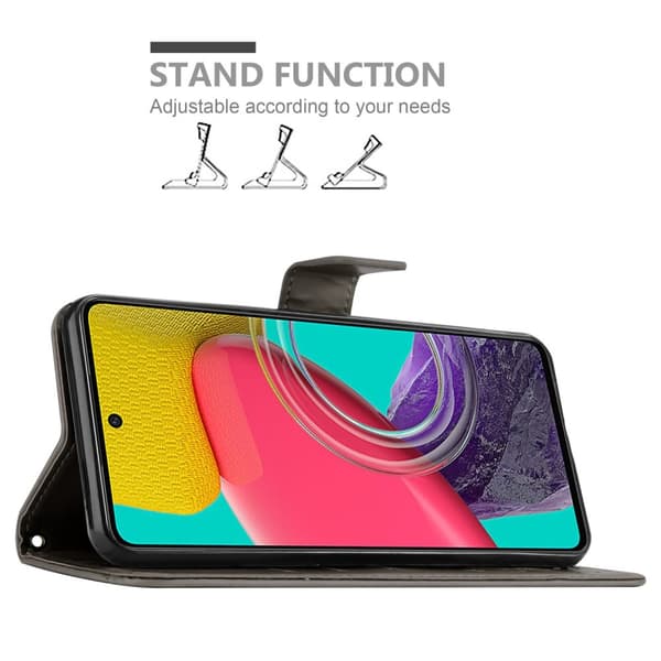 Deksel til Samsung Galaxy M53 5G Lommebokdeksel i blomster design med magnetisk lukking, stativfunksjon og kortplasser