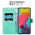 Miniatyrbilde 2 av 7: Deksel til Samsung Galaxy M53 5G Lommebokdeksel i blomster design med magnetisk lukking, stativfunksjon og kortplasser