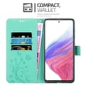 Pikkukuva 2 / 7: Samsung Galaxy A53 5G Suojakotelo Suojakuori Lompakkokotelo Matkapuhelinkotelo Kukat jossa on magneettisuljenta, jalusta-toiminto ja korttipaikat