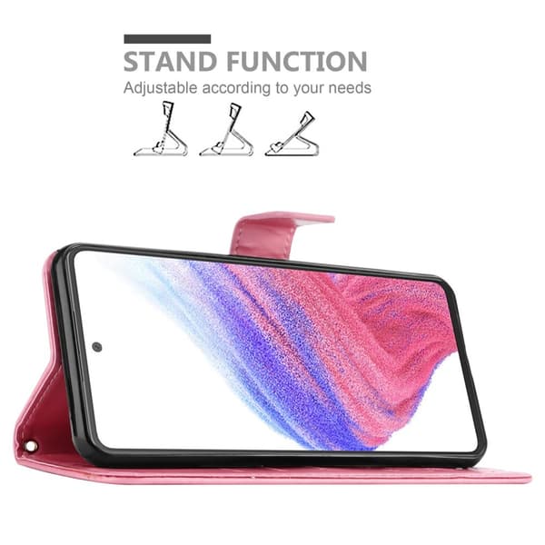 Deksel til Samsung Galaxy A53 5G Lommebokdeksel i blomster design med magnetisk lukking, stativfunksjon og kortplasser
