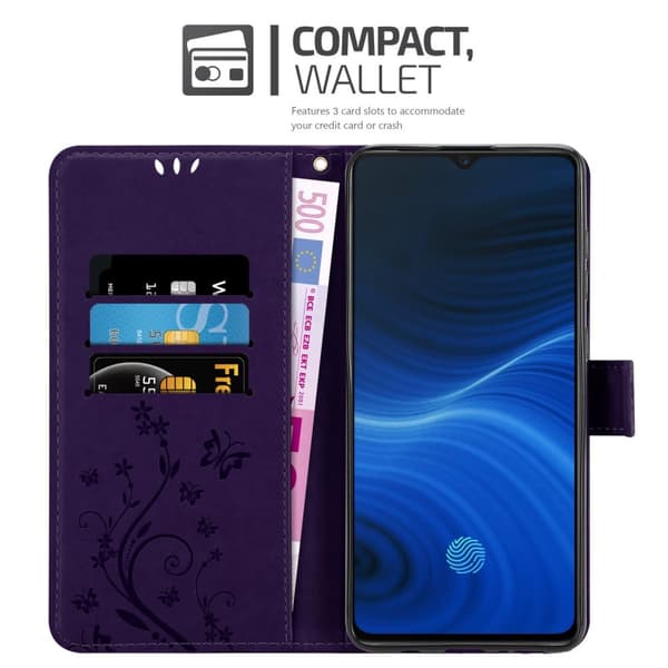 Realme X2 PRO / Oppo Reno Ace Suojakotelo Suojakuori Lompakkokotelo Matkapuhelinkotelo Kukat jossa on magneettisuljenta, jalusta-toiminto ja