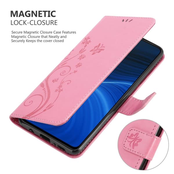 Realme X2 PRO / Oppo Reno Ace Suojakotelo Suojakuori Lompakkokotelo Matkapuhelinkotelo Kukat jossa on magneettisuljenta, jalusta-toiminto ja