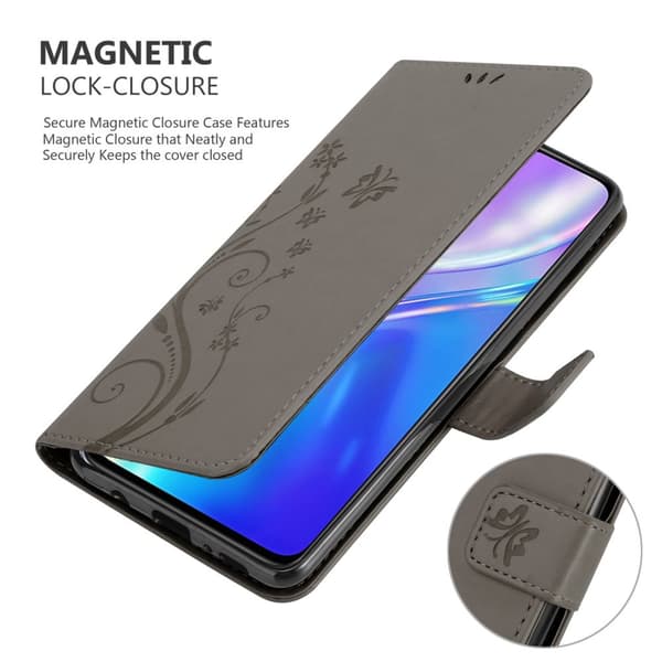 Realme X2 / XT / Oppo K5 Suojakotelo Suojakuori Lompakkokotelo Matkapuhelinkotelo Kukat jossa on magneettisuljenta, jalusta-toiminto ja korttipaikat