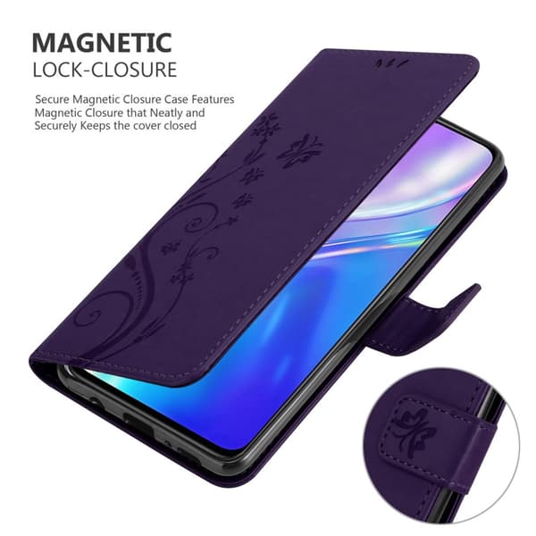 Realme X2 / XT / Oppo K5 Suojakotelo Suojakuori Lompakkokotelo Matkapuhelinkotelo Kukat jossa on magneettisuljenta, jalusta-toiminto ja korttipaikat