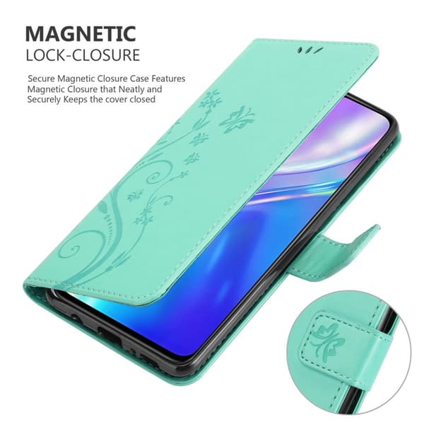 Realme X2 / XT / Oppo K5 Suojakotelo Suojakuori Lompakkokotelo Matkapuhelinkotelo Kukat jossa on magneettisuljenta, jalusta-toiminto ja korttipaikat