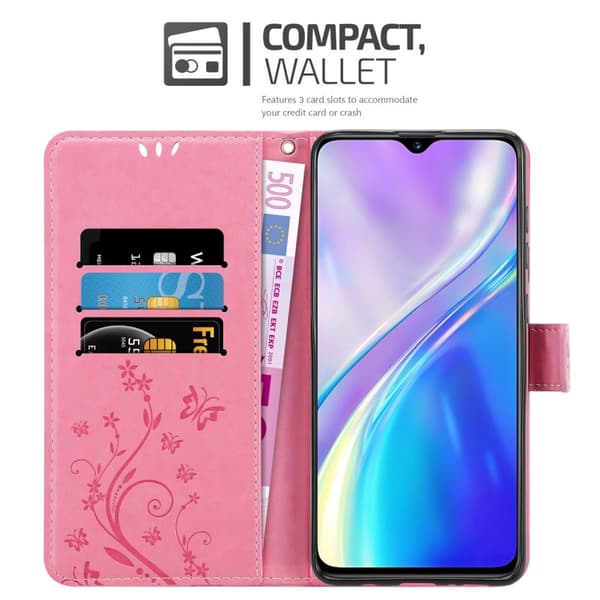 Realme X2 / XT / Oppo K5 Suojakotelo Suojakuori Lompakkokotelo Matkapuhelinkotelo Kukat jossa on magneettisuljenta, jalusta-toiminto ja korttipaikat