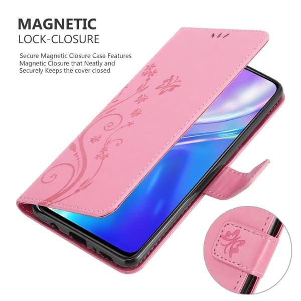 Realme X2 / XT / Oppo K5 Suojakotelo Suojakuori Lompakkokotelo Matkapuhelinkotelo Kukat jossa on magneettisuljenta, jalusta-toiminto ja korttipaikat