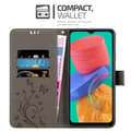 Pikkukuva 2 / 7: Samsung Galaxy M33 5G Suojakotelo Suojakuori Lompakkokotelo Matkapuhelinkotelo Kukat jossa on magneettisuljenta, jalusta-toiminto ja korttipaikat