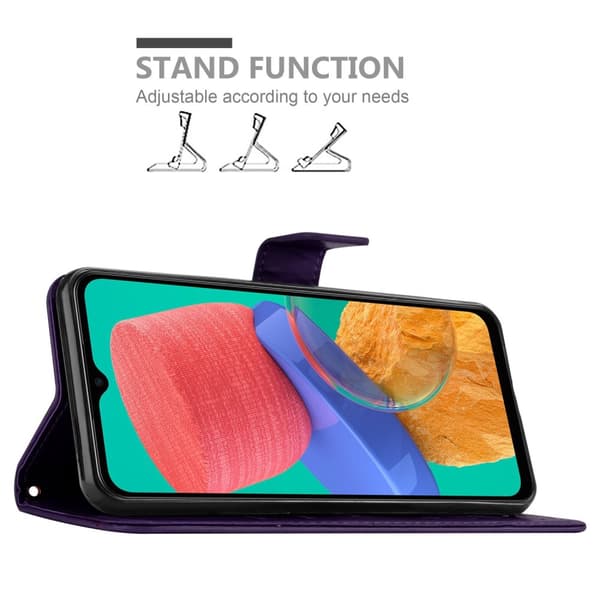 Samsung Galaxy M33 5G Suojakotelo Suojakuori Lompakkokotelo Matkapuhelinkotelo Kukat jossa on magneettisuljenta, jalusta-toiminto ja korttipaikat