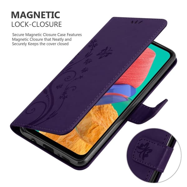 Samsung Galaxy M33 5G Suojakotelo Suojakuori Lompakkokotelo Matkapuhelinkotelo Kukat jossa on magneettisuljenta, jalusta-toiminto ja korttipaikat