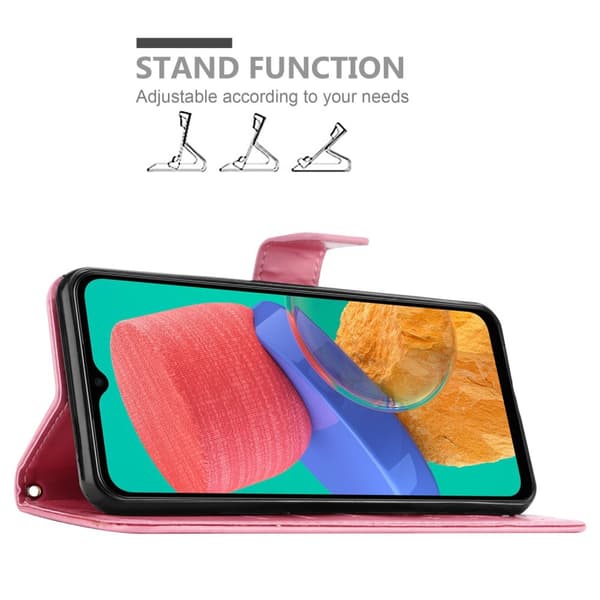 Samsung Galaxy M33 5G Suojakotelo Suojakuori Lompakkokotelo Matkapuhelinkotelo Kukat jossa on magneettisuljenta, jalusta-toiminto ja korttipaikat