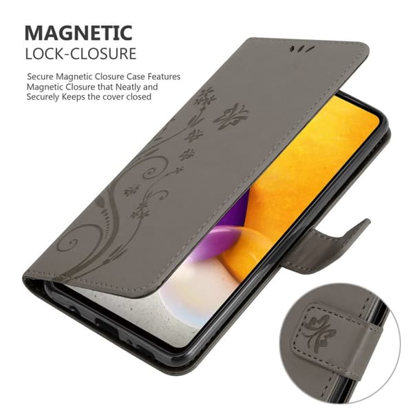 Samsung Galaxy A73 5G Skal Fodral i blomdesign Mobilskydd Case Cover med magnetisk stängning, ståfunktion och kortplatser
