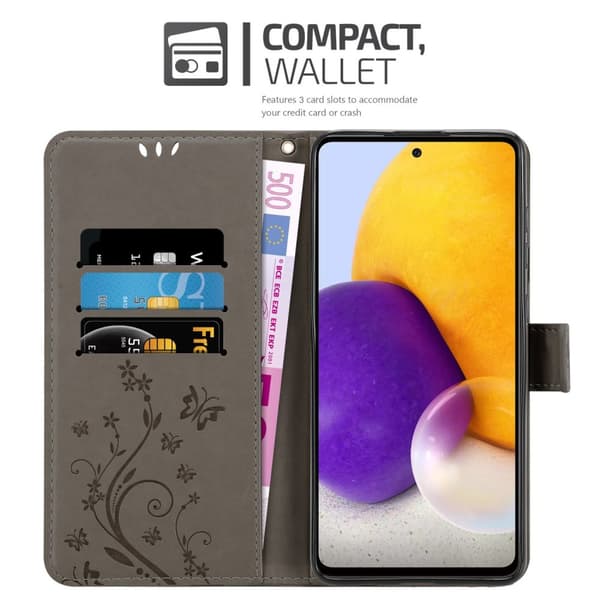 Samsung Galaxy A73 5G Skal Fodral i blomdesign Mobilskydd Case Cover med magnetisk stängning, ståfunktion och kortplatser