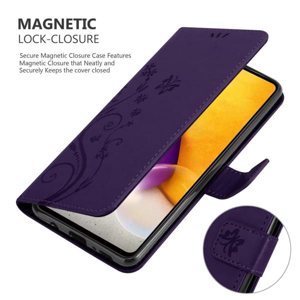 Samsung Galaxy A73 5G Skal Fodral i blomdesign Mobilskydd Case Cover med magnetisk stängning, ståfunktion och kortplatser