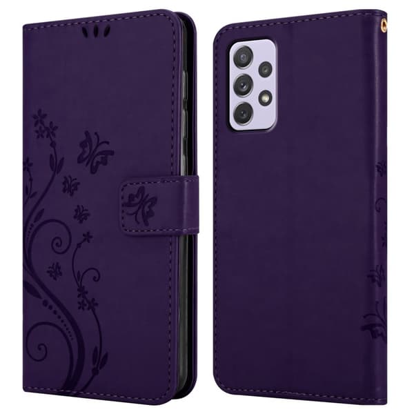 Samsung Galaxy A73 5G Skal Fodral i blomdesign Mobilskydd Case Cover med magnetisk stängning, ståfunktion och kortplatser