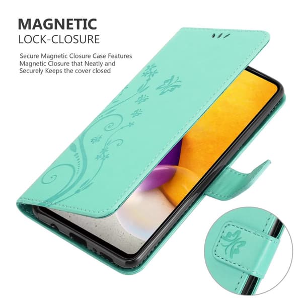 Samsung Galaxy A73 5G Skal Fodral i blomdesign Mobilskydd Case Cover med magnetisk stängning, ståfunktion och kortplatser