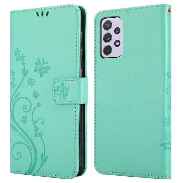 Samsung Galaxy A73 5G Skal Fodral i blomdesign Mobilskydd Case Cover med magnetisk stängning, ståfunktion och kortplatser