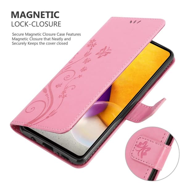 Samsung Galaxy A73 5G Skal Fodral i blomdesign Mobilskydd Case Cover med magnetisk stängning, ståfunktion och kortplatser