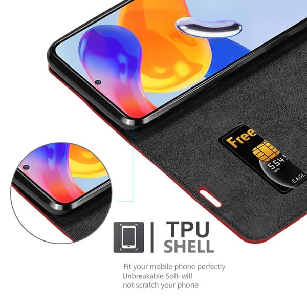 Xiaomi RedMi NOTE 11 PRO 4G / 5G Suojakotelo Suojakuori Lompakkokotelo Matkapuhelinkotelo jossa magneettisuljenta, jalusta-toiminto ja korttitasku