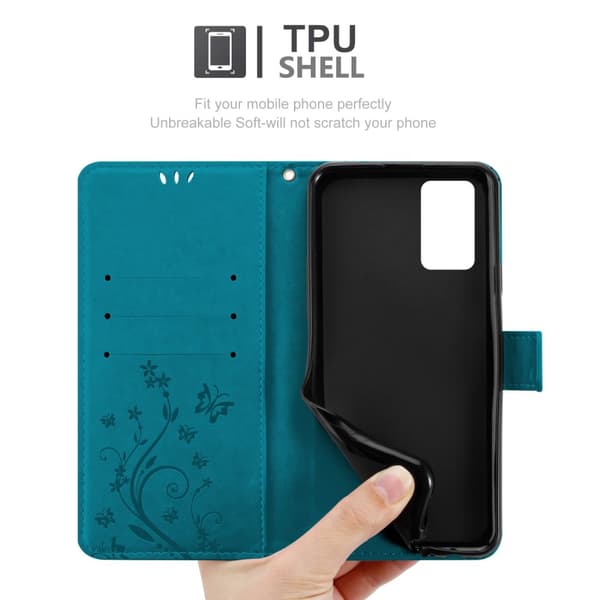 Realme GT / GT Neo 2T / Q3 PRO Suojakotelo Suojakuori Lompakkokotelo Matkapuhelinkotelo Kukat jossa on magneettisuljenta, jalusta-toiminto ja