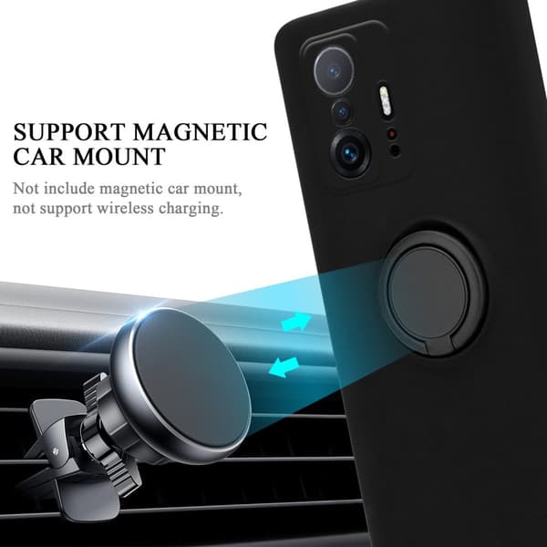 Xiaomi 11T / 11T PRO Skal Fodral Mobilskydd av flexibelt TPU-silikon med ring Skyddsfodral Case Cover