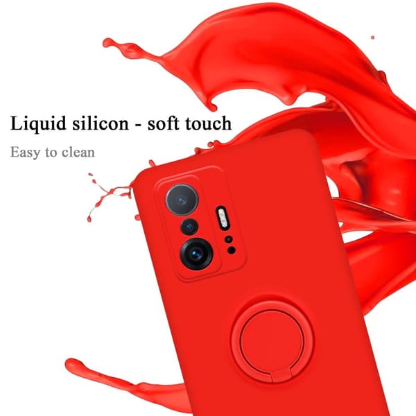 Xiaomi 11T / 11T PRO Skal Fodral Mobilskydd av flexibelt TPU-silikon med ring Skyddsfodral Case Cover