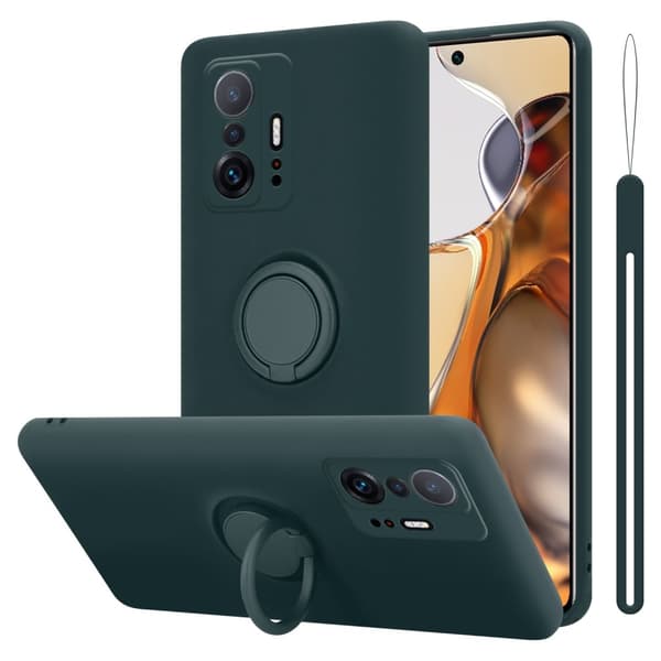 Xiaomi 11T / 11T PRO Skal Fodral Mobilskydd av flexibelt TPU-silikon med ring Skyddsfodral Case Cover