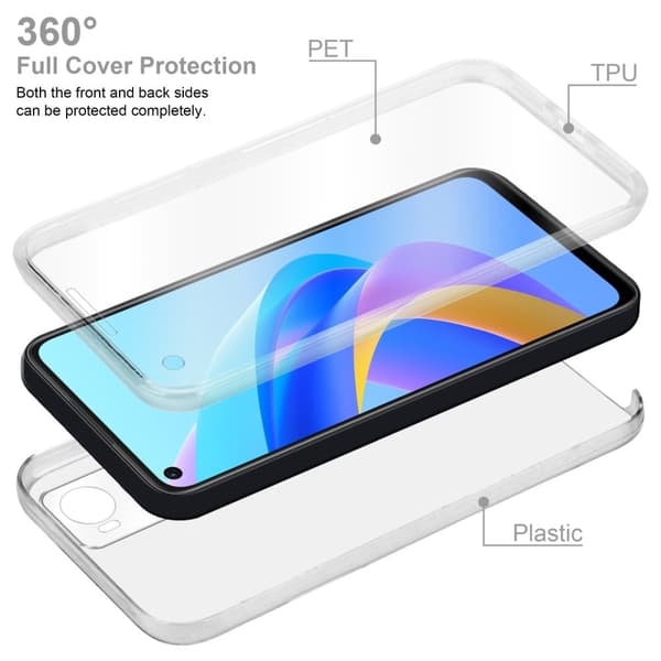 Oppo A36 / A76 Suojakuori Suojakotelo 360° ympäryssuojaus näytönsuojuksen kanssa