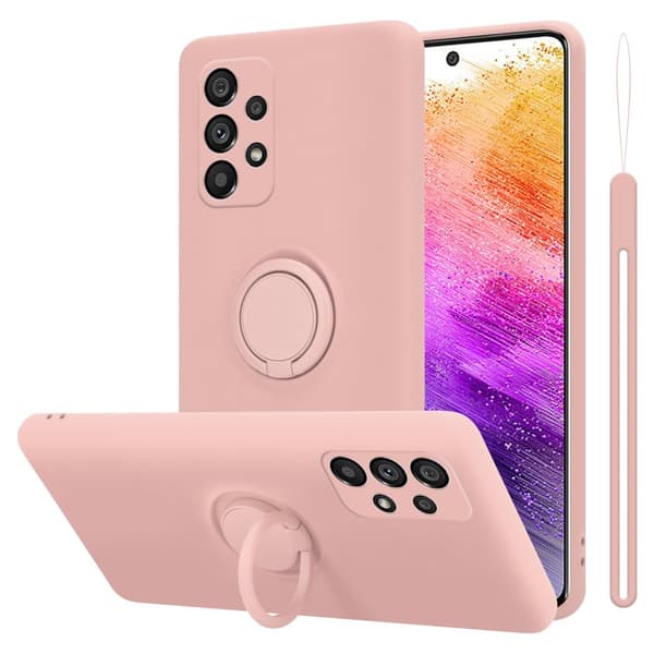 Silikondeksel til Samsung Galaxy A73 5G Deksel av fleksibelt TPU-silikon LIQUID ROSA