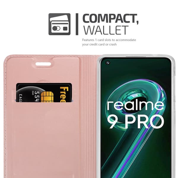 Deksel til Realme 9 5G / 9 PRO / V25 / Q5 / OnePlus Nord CE 2 LITE 5G Lommebokdeksel med magnetisk lukking, stativfunksjon og kortlomme