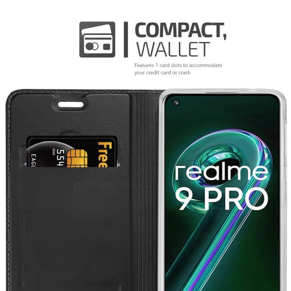 Realme 9 5G / 9 PRO / V25 / Q5 / OnePlus Nord CE 2 LITE 5G Skal Fodral med magnetisk stängning, ståfunktion och kortficka Mobilskydd