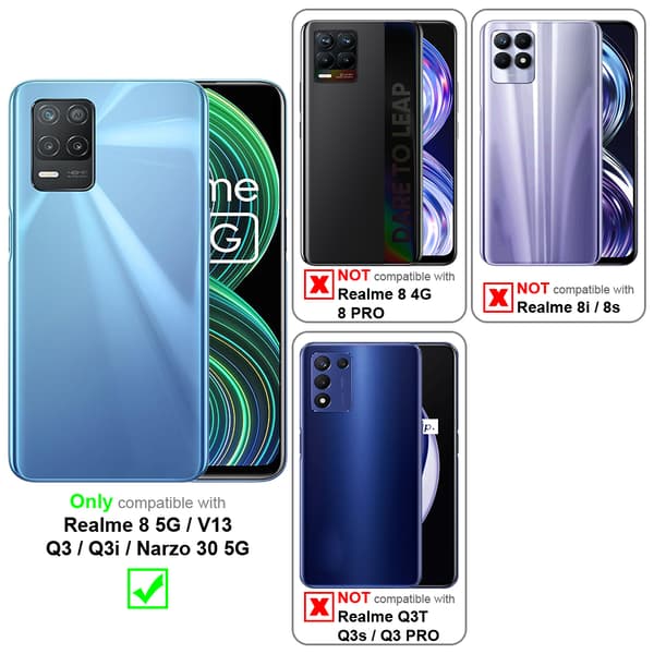 Realme 8 5G / V13 / Q3 / Q3i / Narzo 30 5G Suojakotelo Suojakuori valmistettu joustavasta TPU-silikonista