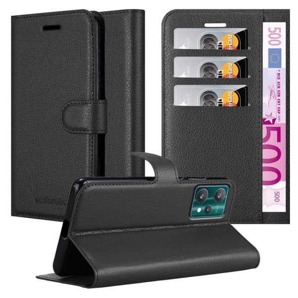 Realme 9 5G / 9 PRO / V25 / Q5 / OnePlus Nord CE 2 LITE 5G Plånboksfodral Fodral Skal Case med magnetisk stängning, ståfunktion och kortplats FANTOM SVART