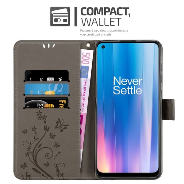 OnePlus Nord CE 2 5G Skal Fodral i blomdesign Mobilskydd Case Cover med magnetisk stängning, ståfunktion och kortplatser