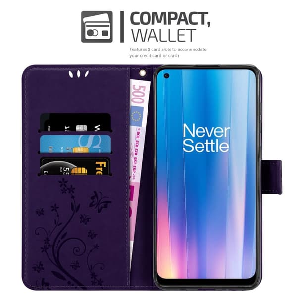 OnePlus Nord CE 2 5G Skal Fodral i blomdesign Mobilskydd Case Cover med magnetisk stängning, ståfunktion och kortplatser