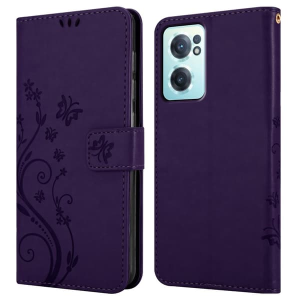 OnePlus Nord CE 2 5G Skal Fodral i blomdesign Mobilskydd Case Cover med magnetisk stängning, ståfunktion och kortplatser