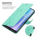 Miniatyrbilde 5 av 8: Deksel til OnePlus Nord CE 2 5G Lommebokdeksel i blomster design med magnetisk lukking, stativfunksjon og kortplasser