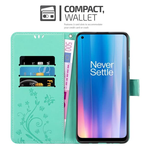 OnePlus Nord CE 2 5G Skal Fodral i blomdesign Mobilskydd Case Cover med magnetisk stängning, ståfunktion och kortplatser