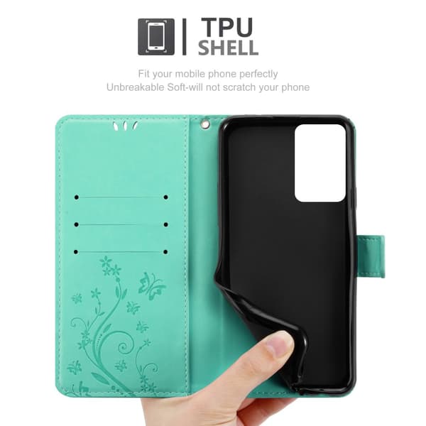 OnePlus Nord CE 2 5G Skal Fodral i blomdesign Mobilskydd Case Cover med magnetisk stängning, ståfunktion och kortplatser