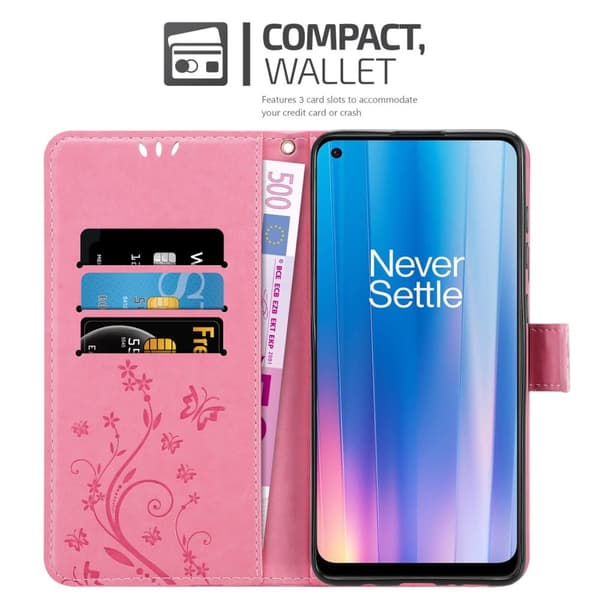 OnePlus Nord CE 2 5G Skal Fodral i blomdesign Mobilskydd Case Cover med magnetisk stängning, ståfunktion och kortplatser