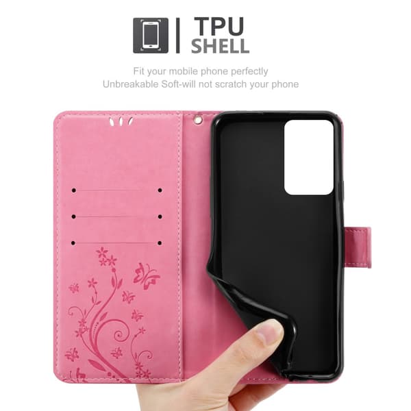 OnePlus Nord CE 2 5G Skal Fodral i blomdesign Mobilskydd Case Cover med magnetisk stängning, ståfunktion och kortplatser